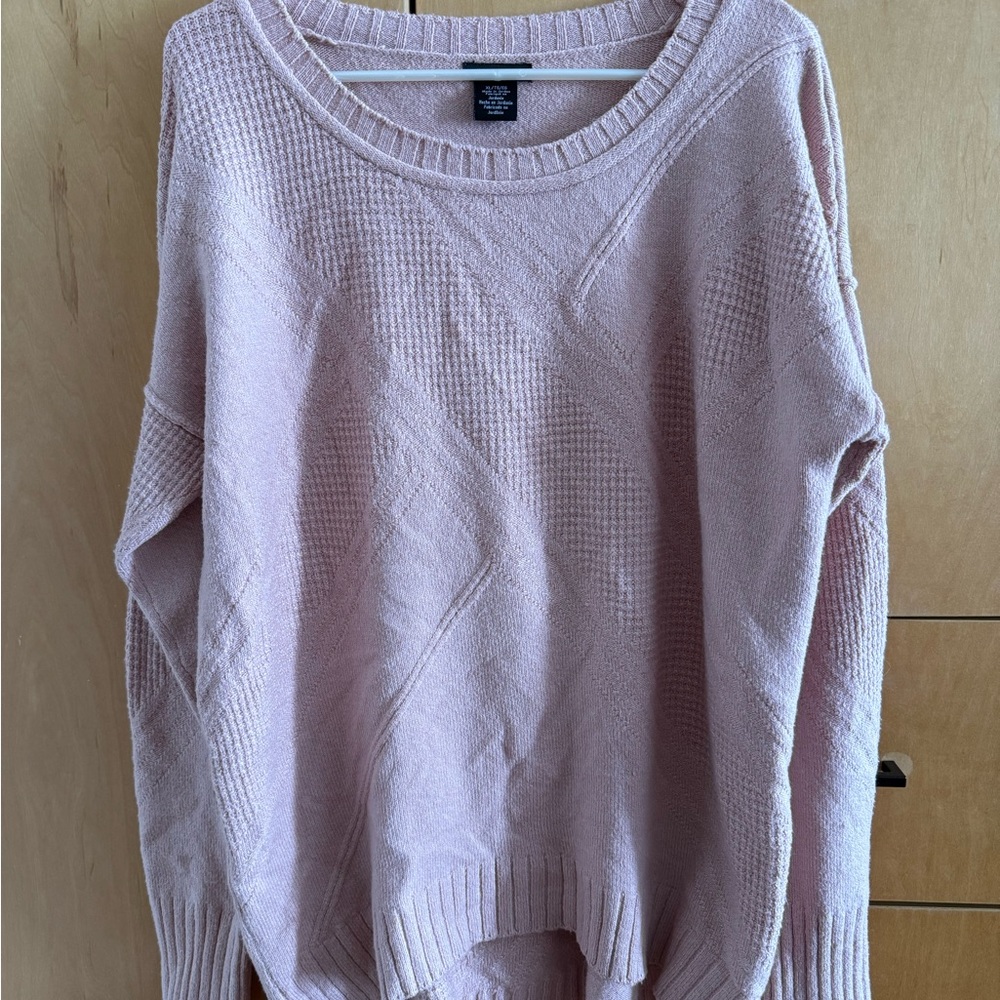 Calvin Klein Jeans Women's Light Pink Scoop Neck Knit Sweater